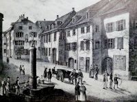 Bild 4 - Ansicht des Spitals um 1840 nach J.J. Neustck, in Bruckner, Albert: 700 Jahre Brgerspital Basel, Basel 1965, S. 17.
